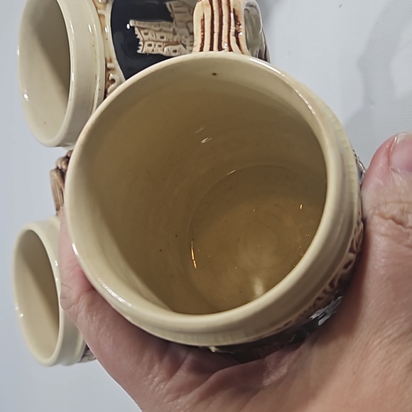 Vintage German Stoneware Castle of Rhine Drachenfels Mugs. Set of 4 - Picture 3 of 11